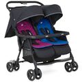 עגלת תאומים/אחים קלה במיוחד Aire Twin אייר טווין - Rosy and Sea כחול/ורוד  גואי