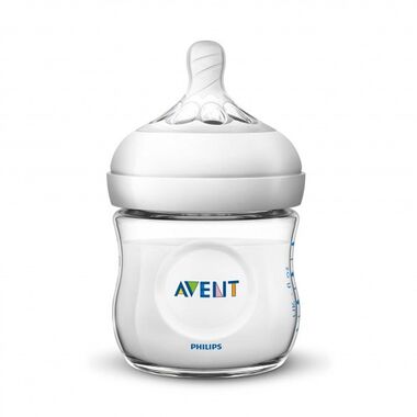 בקבוק נטורל Natural קטן 125 מ״ל 0+ בצבע שקוף Avent
