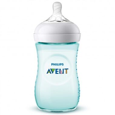 בקבוק נטורל Natural בינוני 260 מ״ל עם פיטמה 1m+ - טורקיז Avent