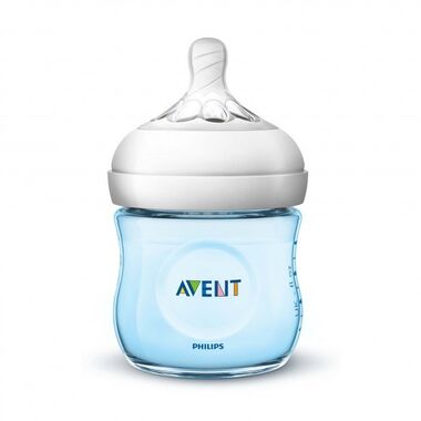 בקבוק נטורל Natural קטן 125 מ״ל 0+ בצבע כחול Avent