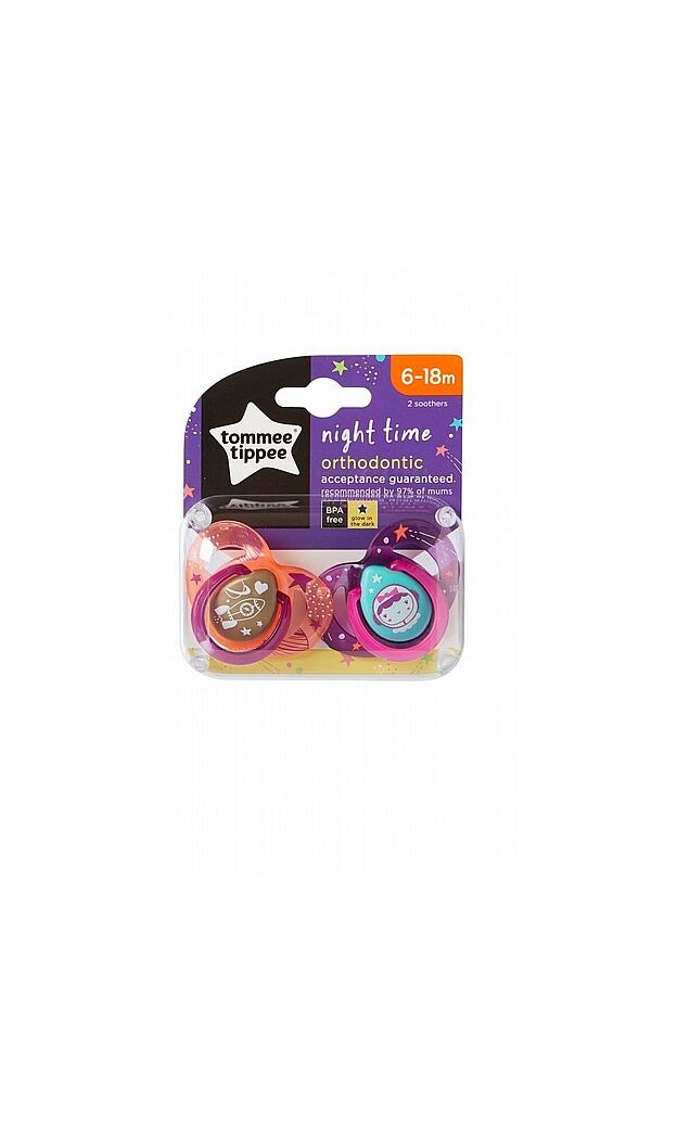 זוג מוצץ זוהר בחושך  6-18 הכי טבעי Tommee tippee