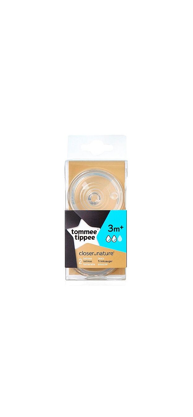 פטמות 3 חודש זרימה בינונית הכי טבעי Tommee tippee