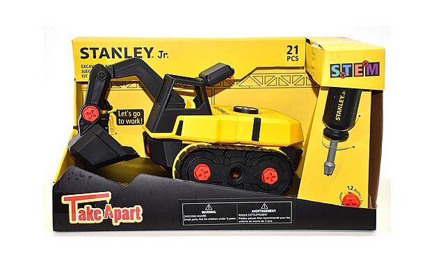 מחפרון מודולארי עם כף, דמות ומברג - 21 חלקים Stanley Jr
