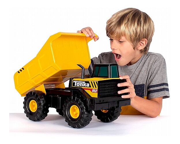 משאית עפר צהובה גדולה ממתכת tonka