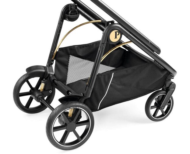 עגלה תינוק ולוצה Veloce 2024   1 הכוללת מנגנון קיפול ביד אחת - שחור/זהב Graphic Gold פג פרגו