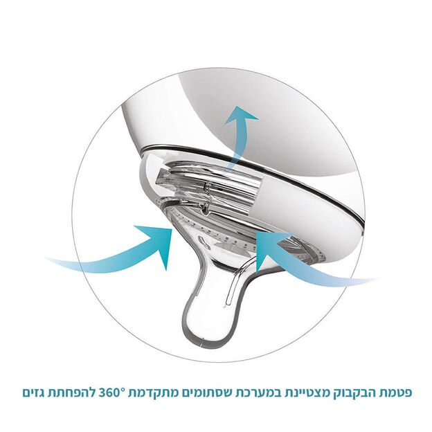 בקבוק חלב אם 150 מ"ל 0+ חודשים לשמירת הערכים התזונתיים - אפור  Nanobebe