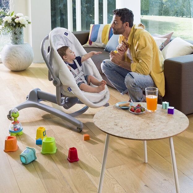 עריסה משולבת עם טרמפולינה וכיסא האכלה Baby Hug 4 In 1 אייר - אפור כהה Dark Grey ציקו