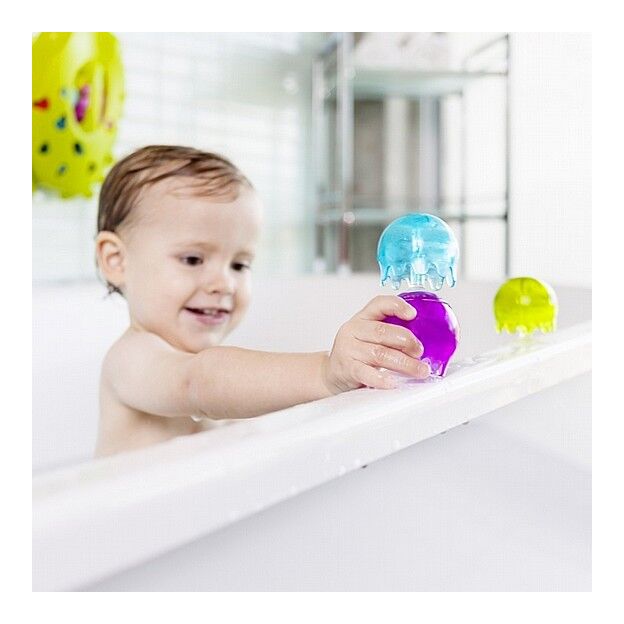 JELLIES צעצועי אמבט בצורת 9 מדוזות צבעוניות נדבקות Boon