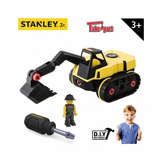 מחפרון מודולארי עם כף, דמות ומברג - 21 חלקים Stanley Jr