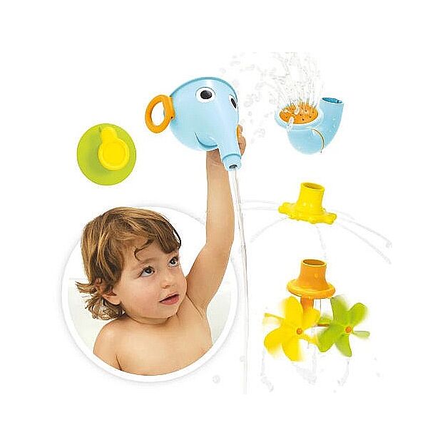 צעצוע אמבט - פיל שלושה מתזים מתחלפים עם מתלה - אפור יוקידו YOOKIDO