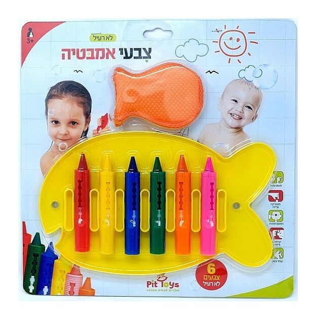 סט צבעים מחיקים לאמבטיה עם מתקן וספוג מחיקה פיט טויז