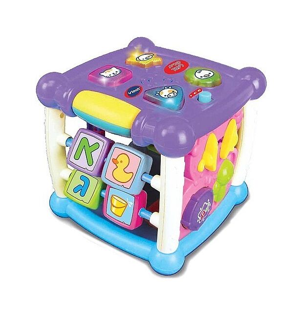 קוביית לימוד ופעילות מנגנת ומאירה בעברית -Vtech  VTH-0157
