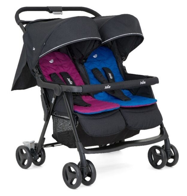 עגלת תאומים/אחים קלה במיוחד Aire Twin אייר טווין - Rosy and Sea כחול/ורוד  גואי