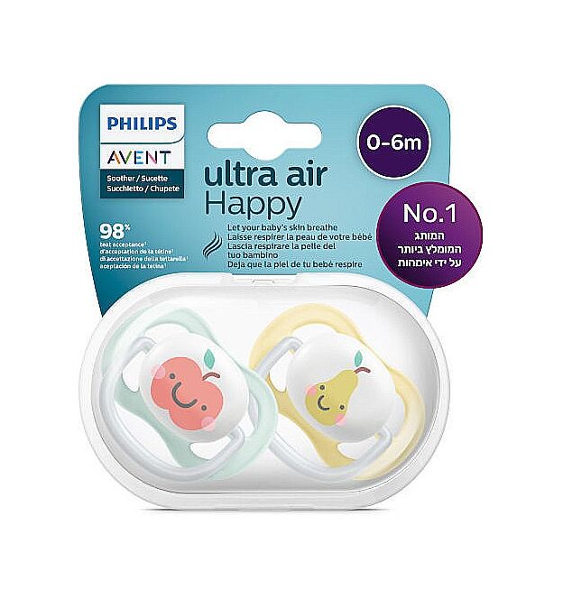 זוג מוצצים 0-6 חודשים ULTRA HAPPY אוונט AVENT