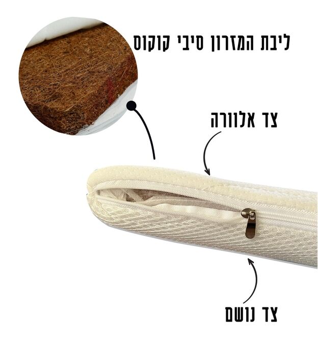 עריסת תינוק מתקפלת שהופכת ללול משי פלוס עם מצבי גובה, דופן נפתחת ומזרון נושם - שנהב (בז) Queenix