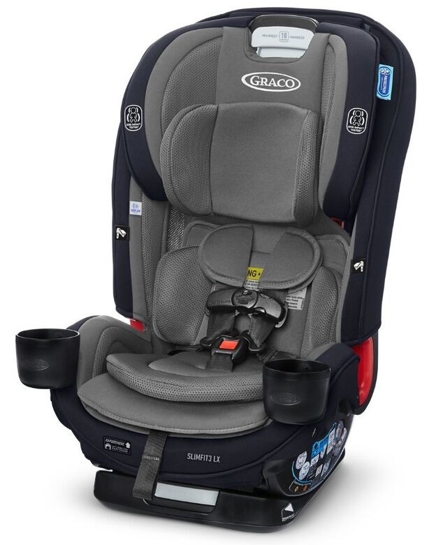 כסא בטיחות משולב בוסטר צר במיוחד SlimFit3 LX - אפור/כחול Stanford גרקו