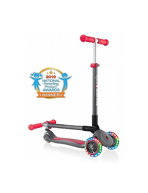 קורקינט מתקפל לילדים עם אורות בגלגלים Primo Lights, ידית בגובה משתנה וציפוי מונע החלקה