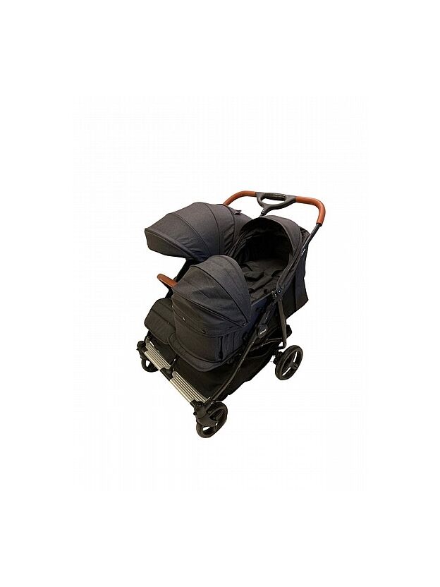 עגלת תאומים דובלו מבית אינפנטי צבע שחור INFANTI DOBLO