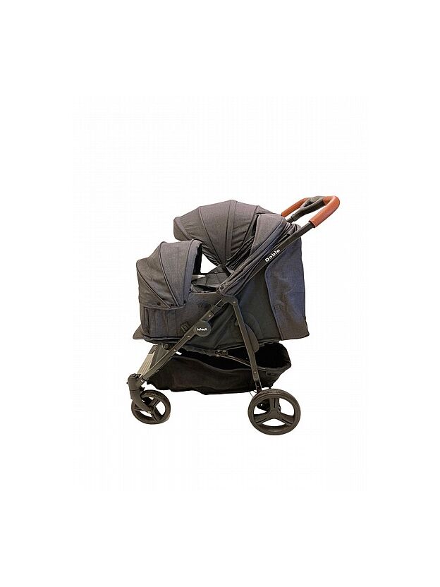 עגלת תאומים דובלו מבית אינפנטי צבע שחור INFANTI DOBLO