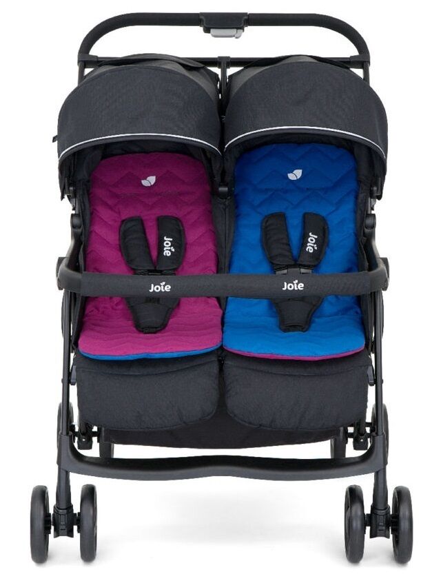 עגלת תאומים/אחים קלה במיוחד Aire Twin אייר טווין - Rosy and Sea כחול/ורוד  גואי