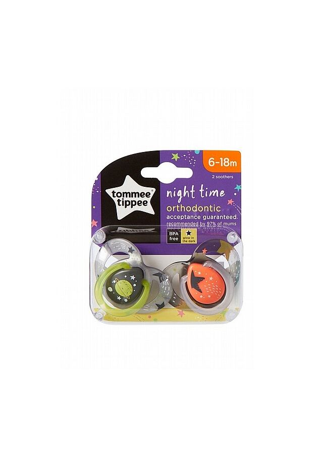 זוג מוצץ זוהר בחושך  6-18 הכי טבעי Tommee tippee