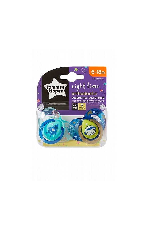 זוג מוצץ זוהר בחושך  6-18 הכי טבעי Tommee tippee